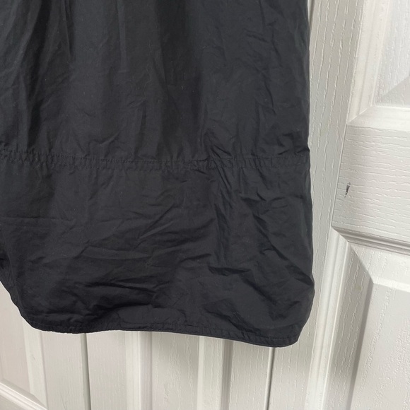 Gathered Cotton Poplin Midi Dress Womens M Black Whimsigoth Minimalist Well Worn - Picture 9 of 16